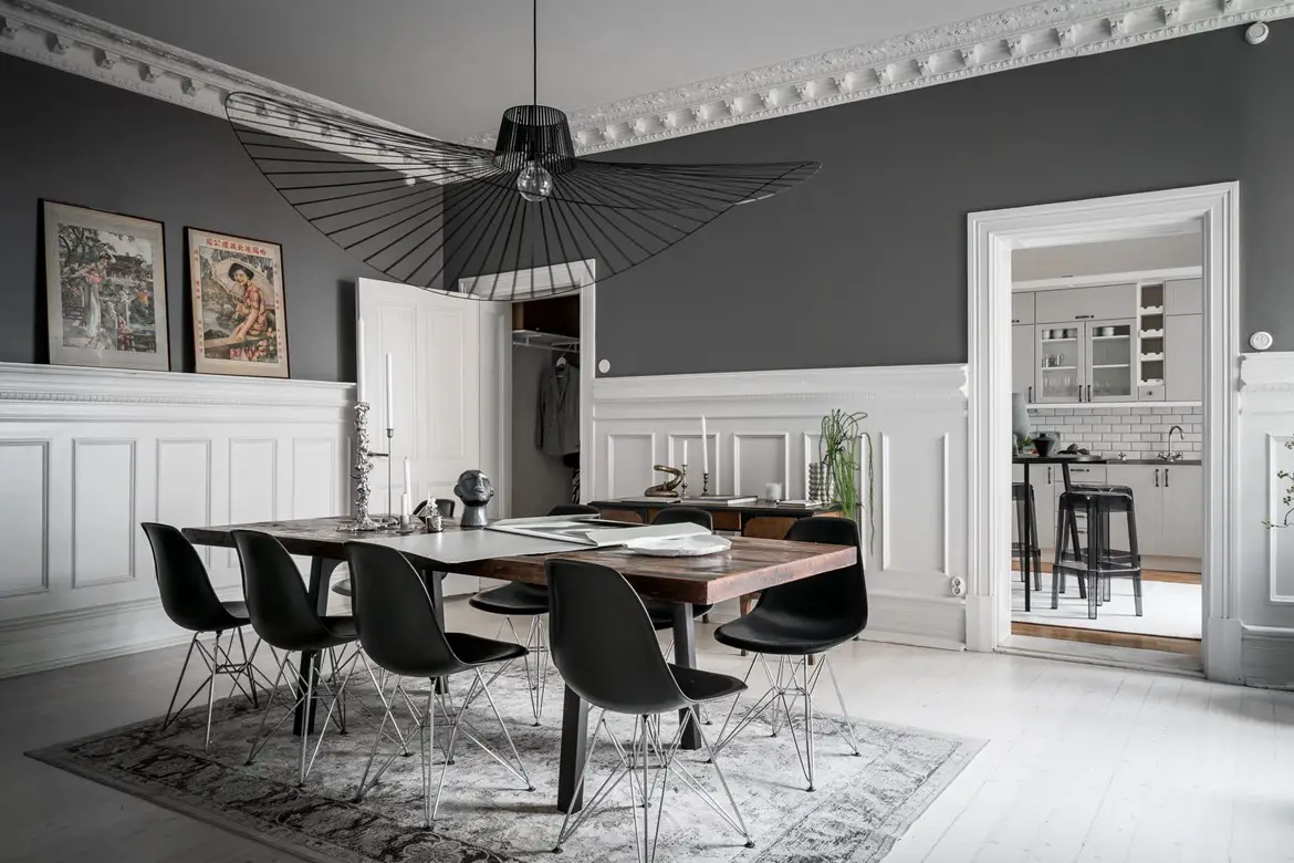 19 世纪瑞典公寓的柔和对比设计-10