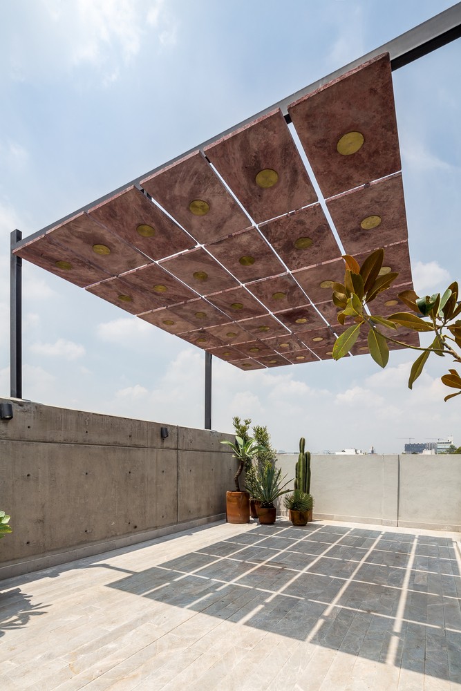 墨西哥城火山石板屋顶平台，打造城市上空的艺术品-7