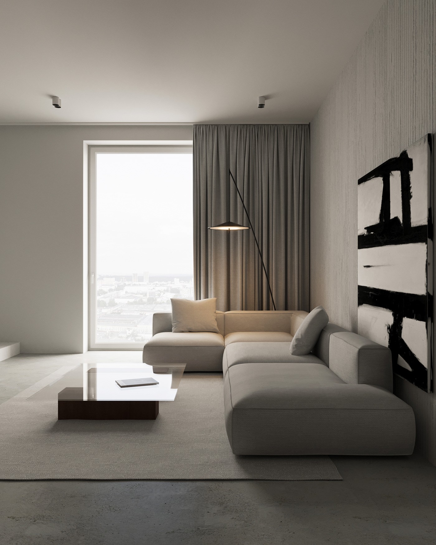 原木+高级灰  静谧惬意的极简空间-2