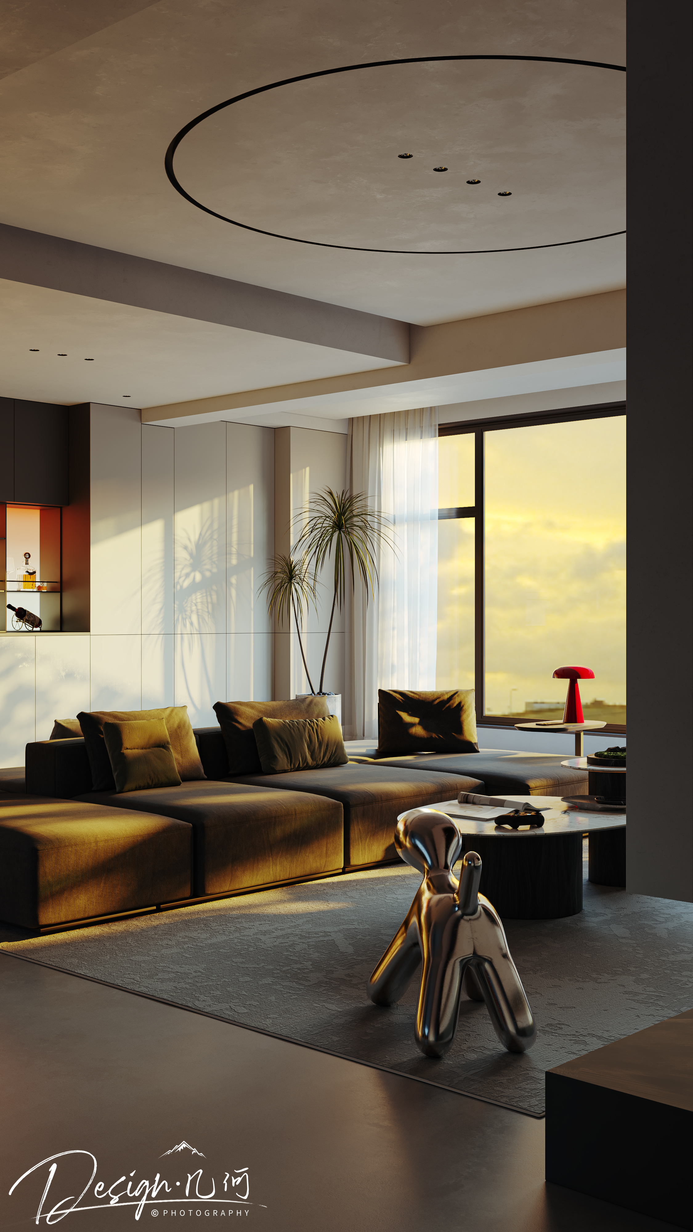 几何空间视觉表现 | 星海国际现代客餐厅（黄昏）-7