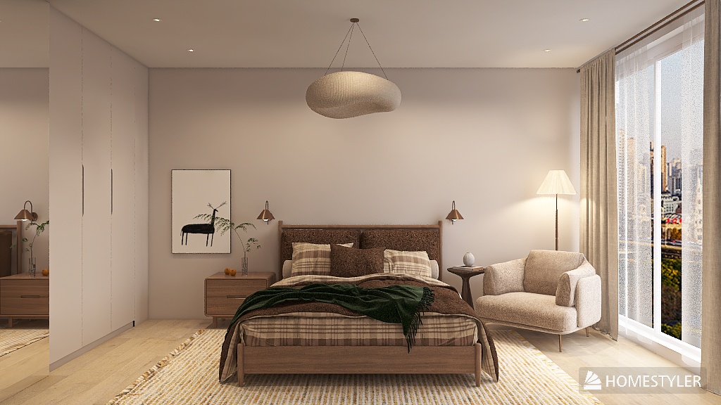 Дизайн-концепция спальни в Москва-сити-1