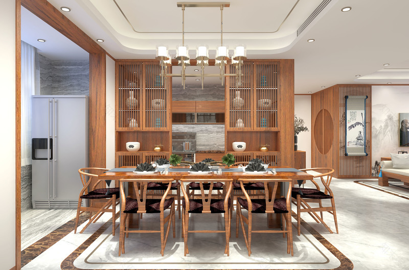 200 平米现代中式入住家装-12