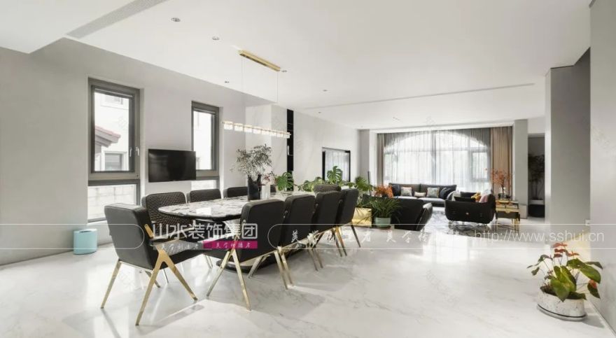 现代轻奢别墅设计丨山水装饰集团-61