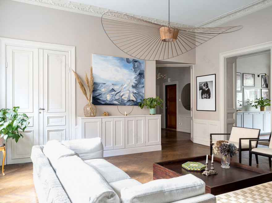 斯德哥尔摩公寓优雅图书馆设计-6