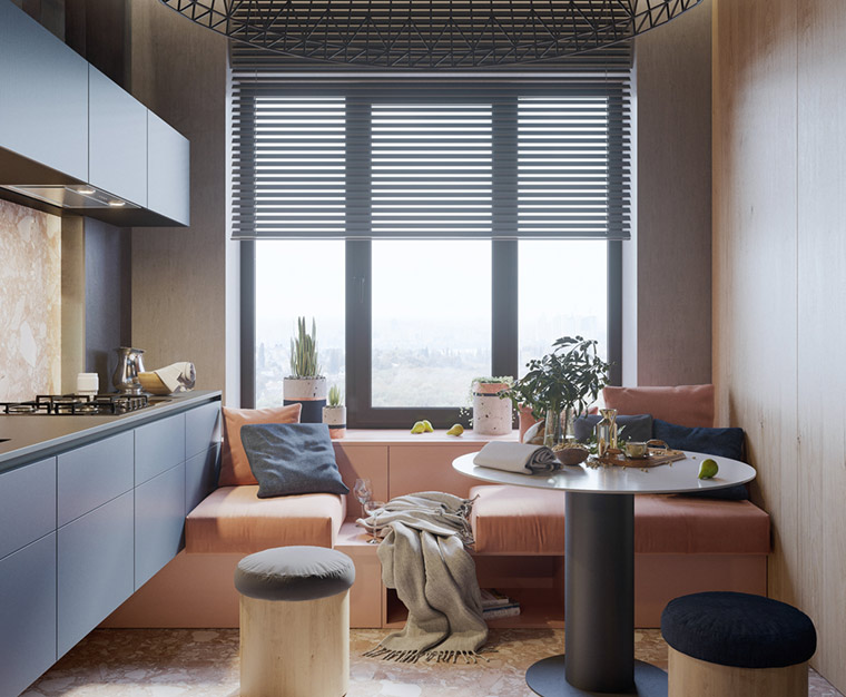 89㎡三人公寓用活动式家具把用餐空间变 lounge  MOPS architecture studio-9
