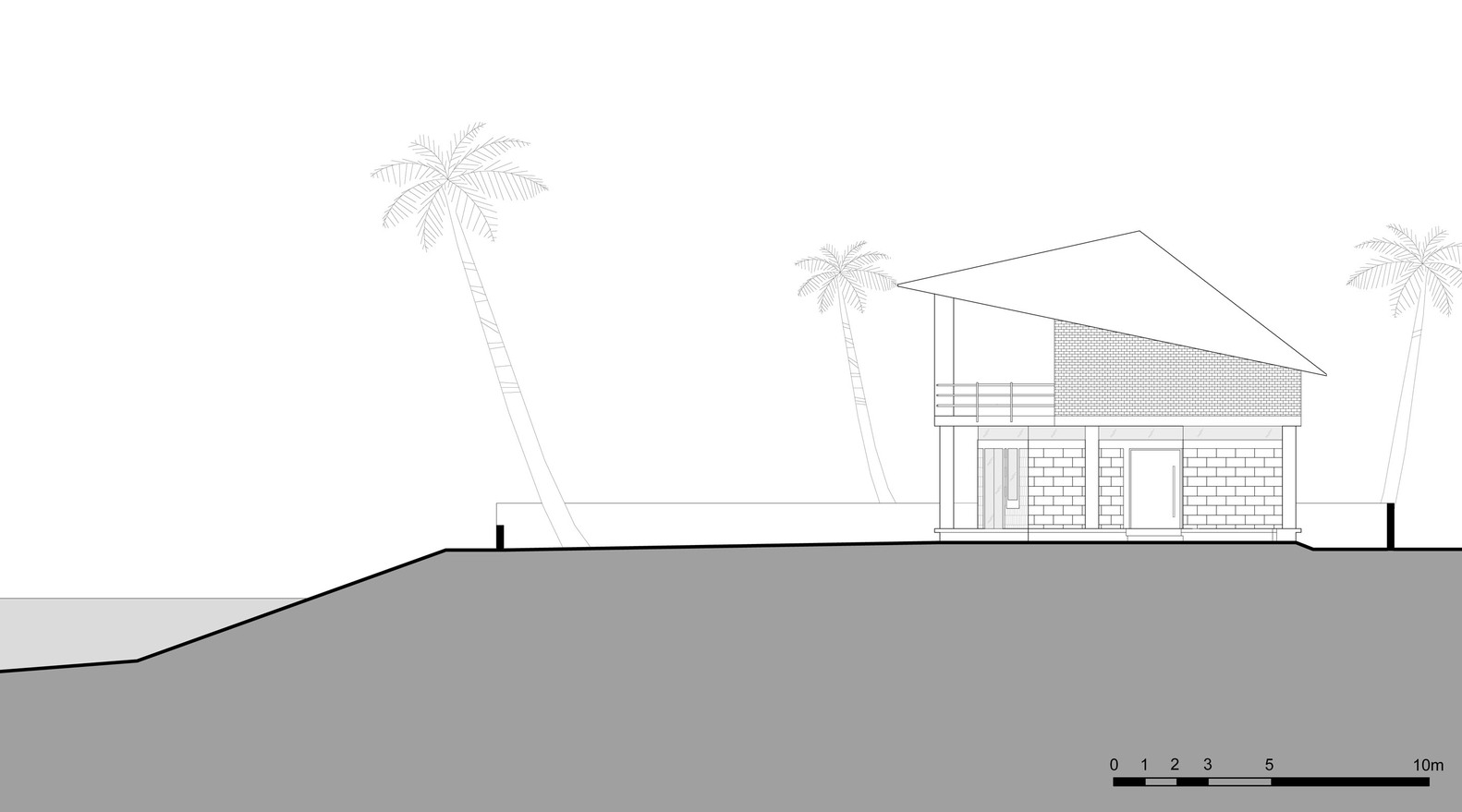 印度卡利库特 Elathur 海滩混凝土住宅-56