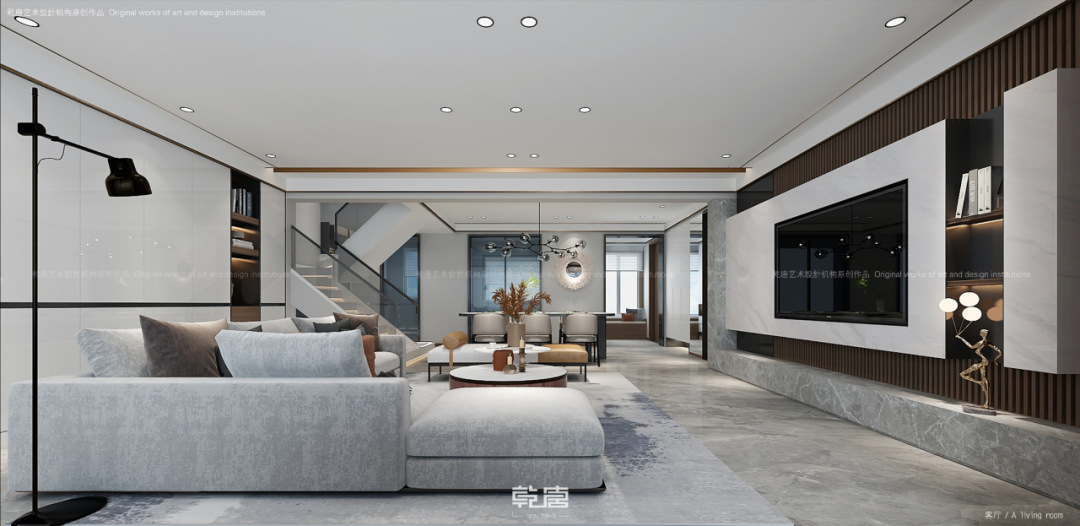 沈阳龙湖天宸原著现代新中式别墅设计丨中国沈阳丨TDD+e乾唐设计-8