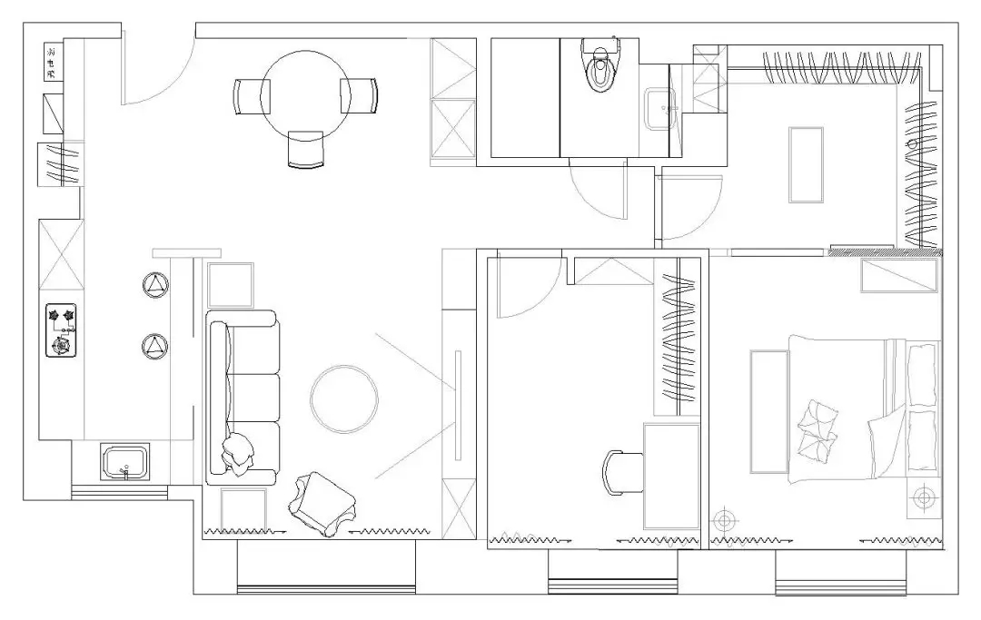 北京女主独居78㎡，改封闭厨房为吧台+开放式，主卫变身衣帽间！ 黄吉空间设计-17