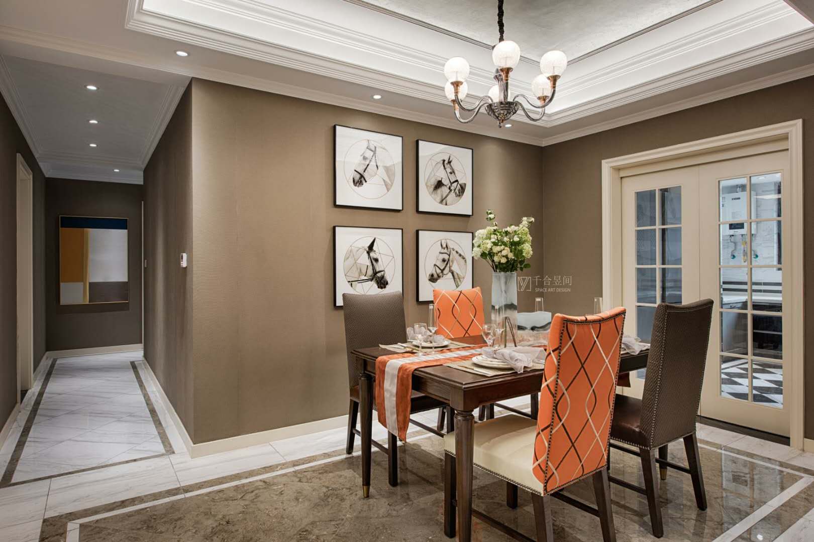 重庆约克郡壹號湖畔爱马仕风格私宅设计-33