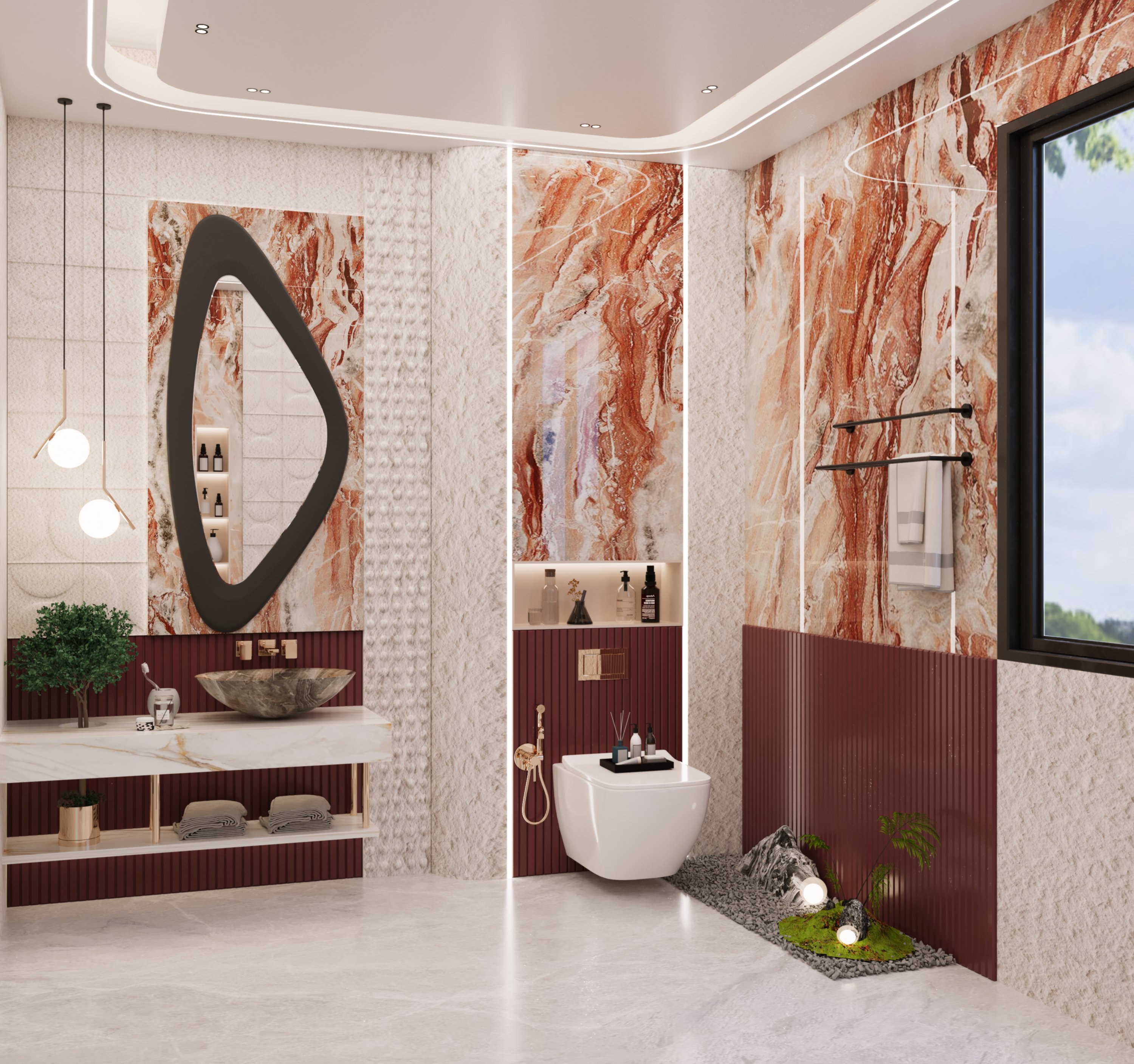 现代奢华浴室室内设计丨LAVANYA FARMA-2