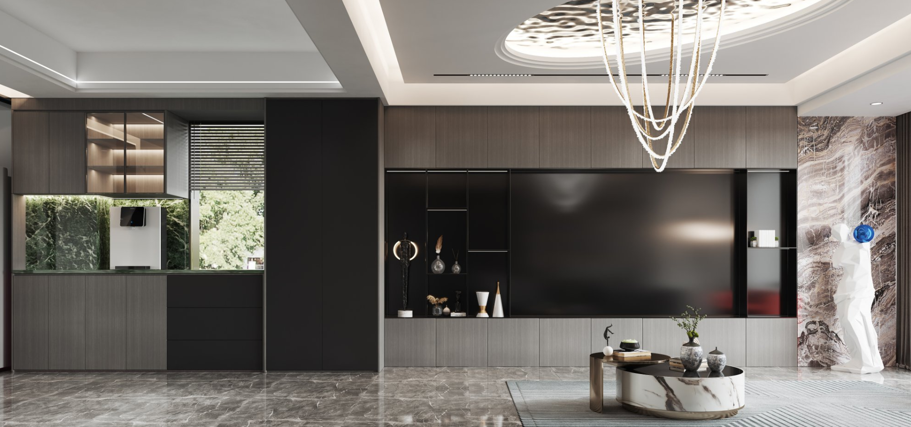 黑白灰现代大平层设计-9