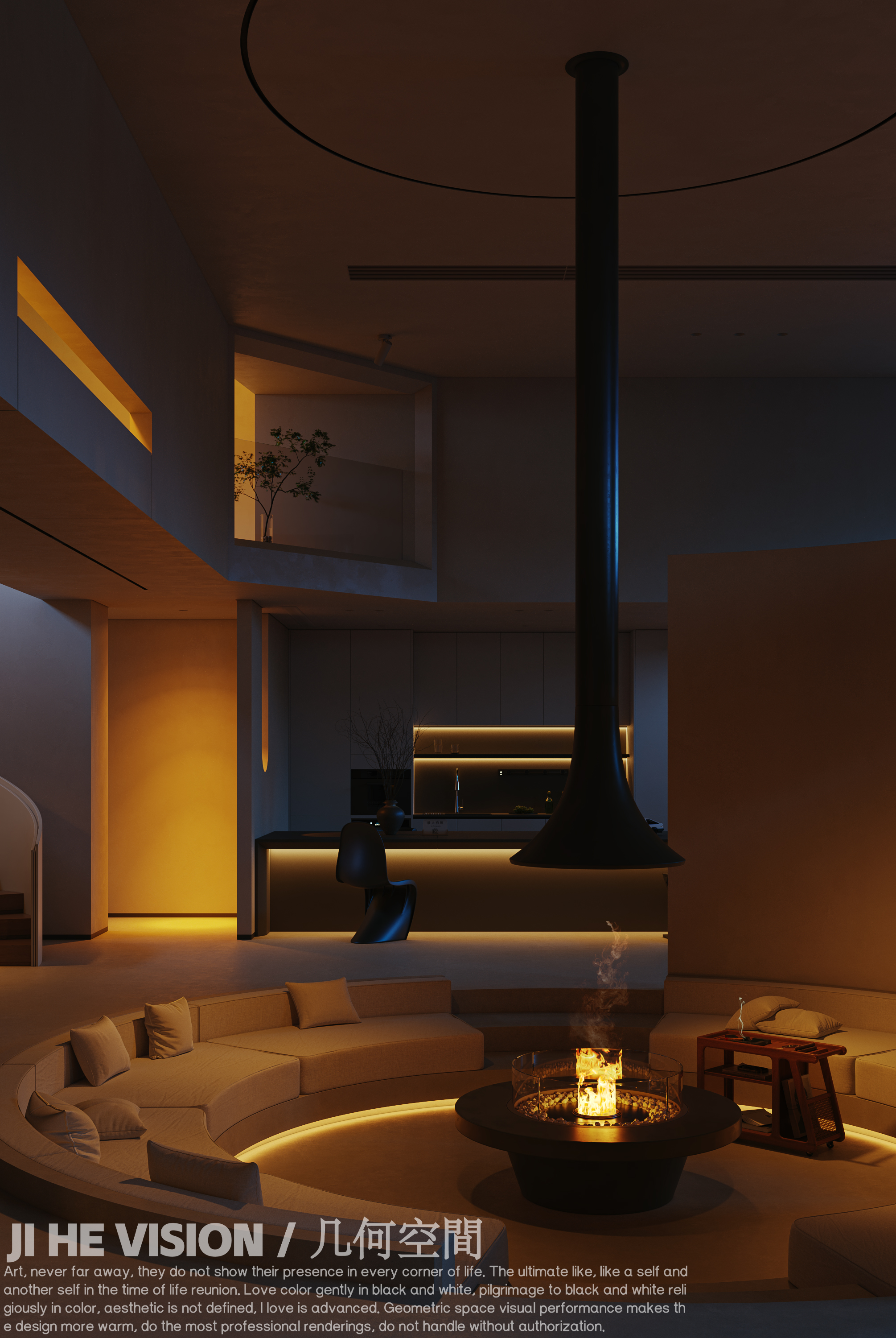 几何空间视觉表现 | 标点设计办公空间-夜景篇（1）-11