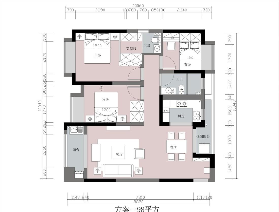 绿地国博城博睿主卧设计-0