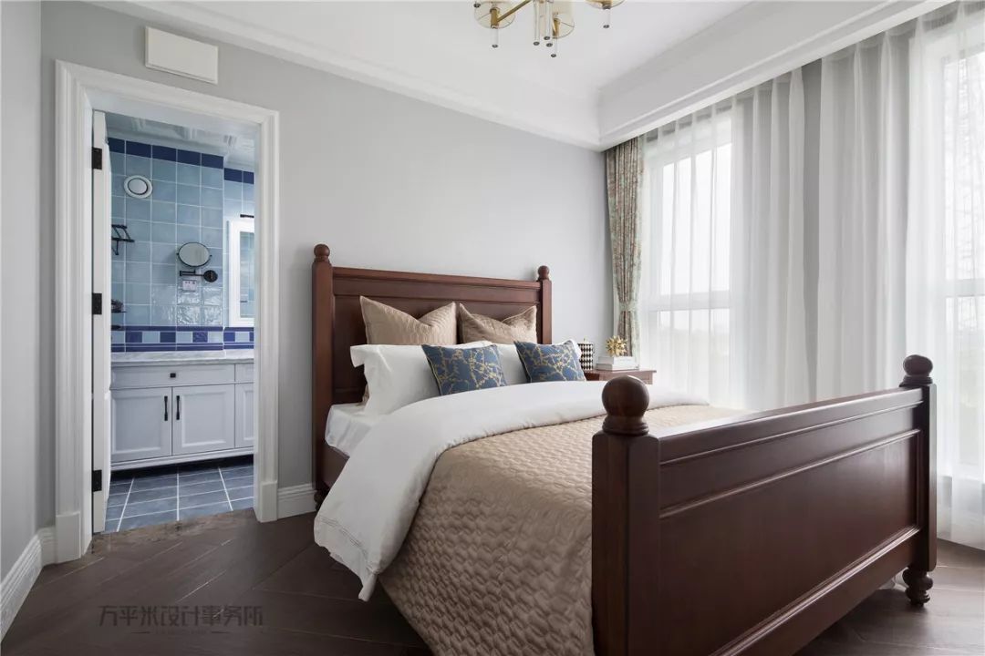 长夏方平米设计,美式平层大宅的优雅色彩碰撞-83