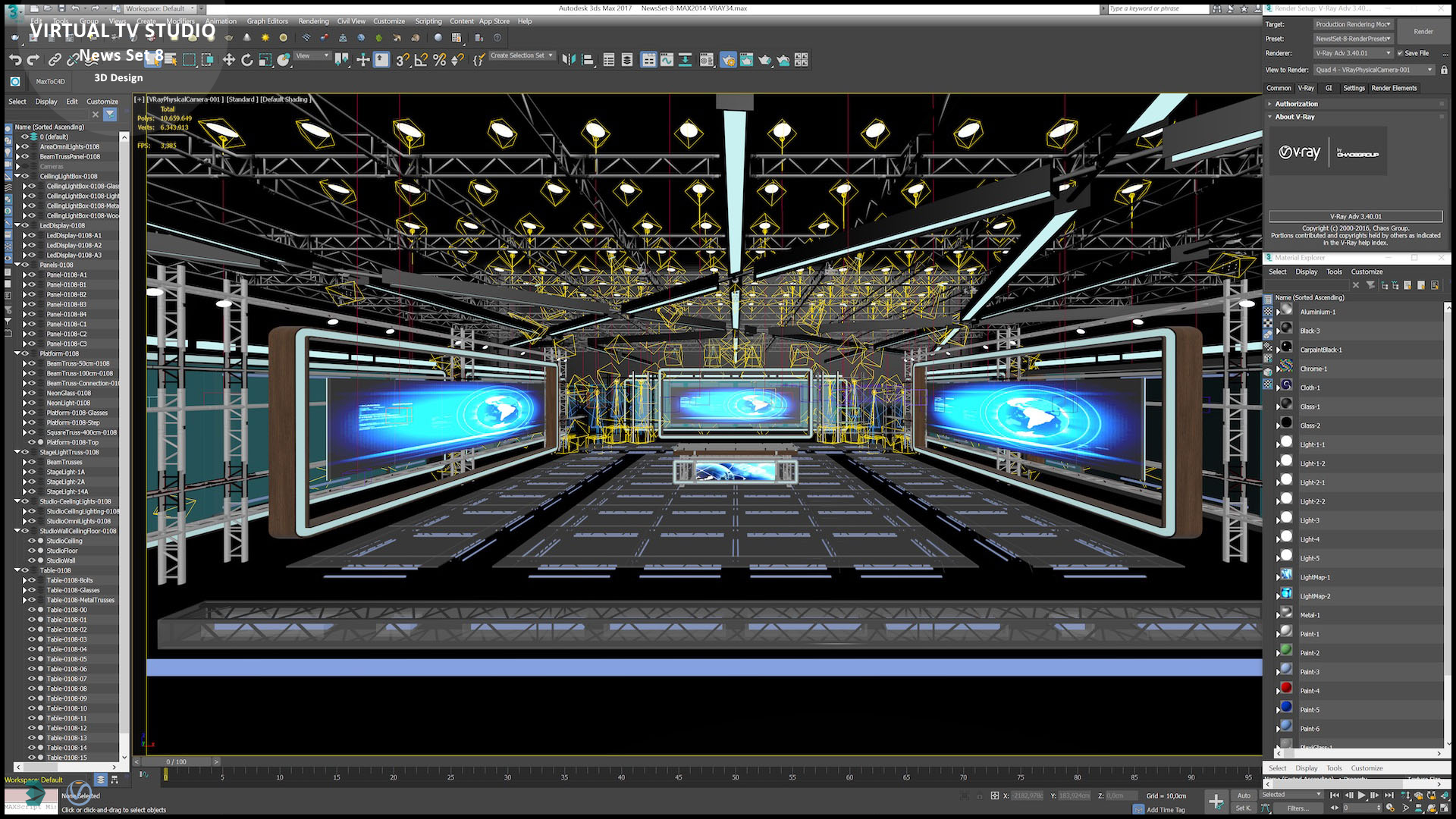 虚拟电视演播室新闻布景 8-24