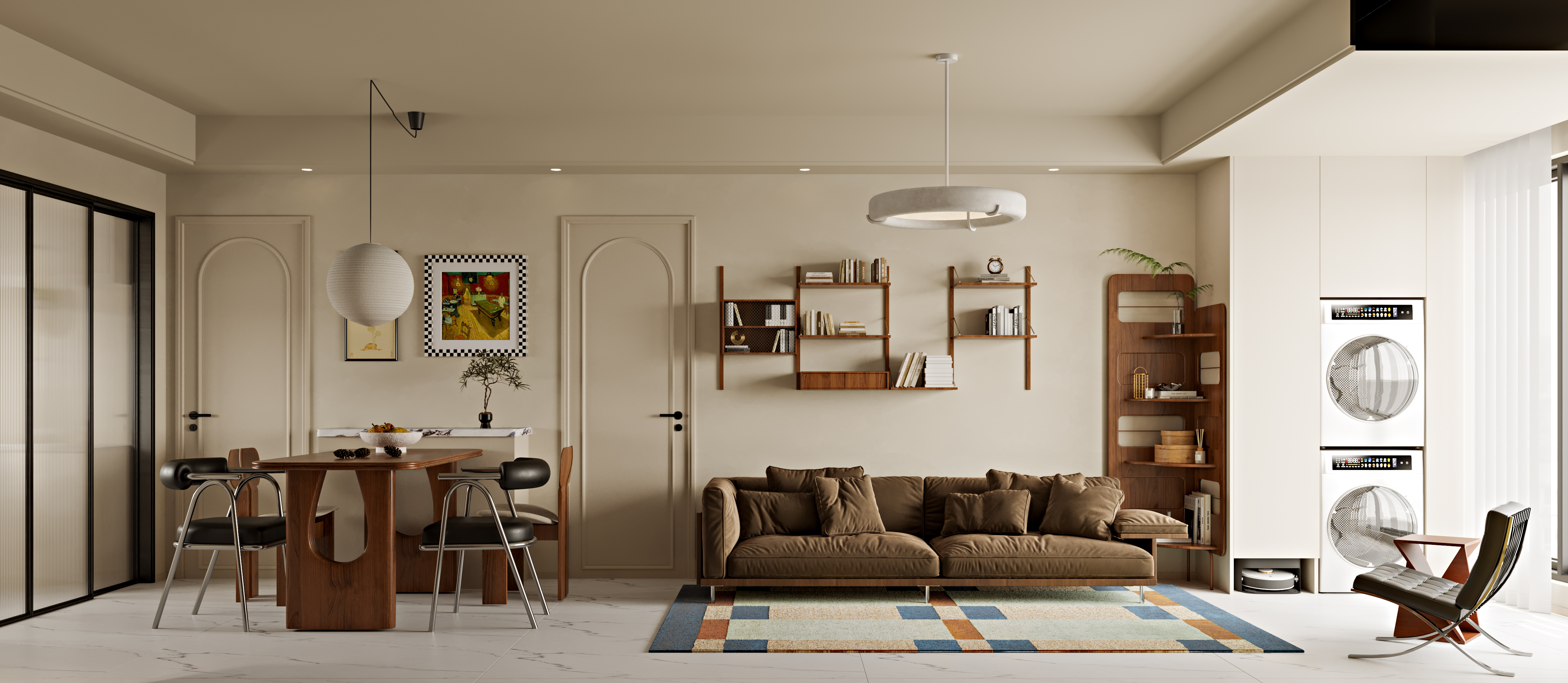 奶油中古家装案例-艺米效果图-5