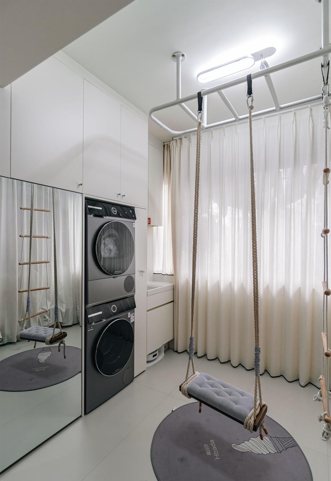 96㎡中古混搭风四居室装修-34