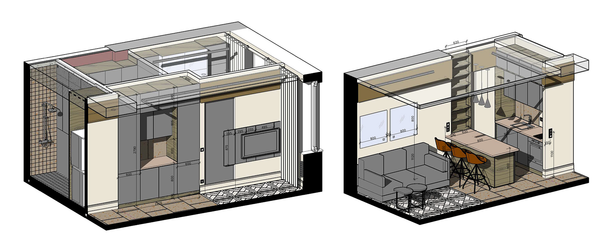 Apartment design (38 square meters)-1