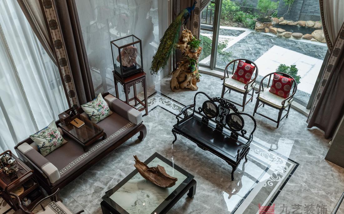九艺装饰丨别墅丨【优雅中式】东方极境-14