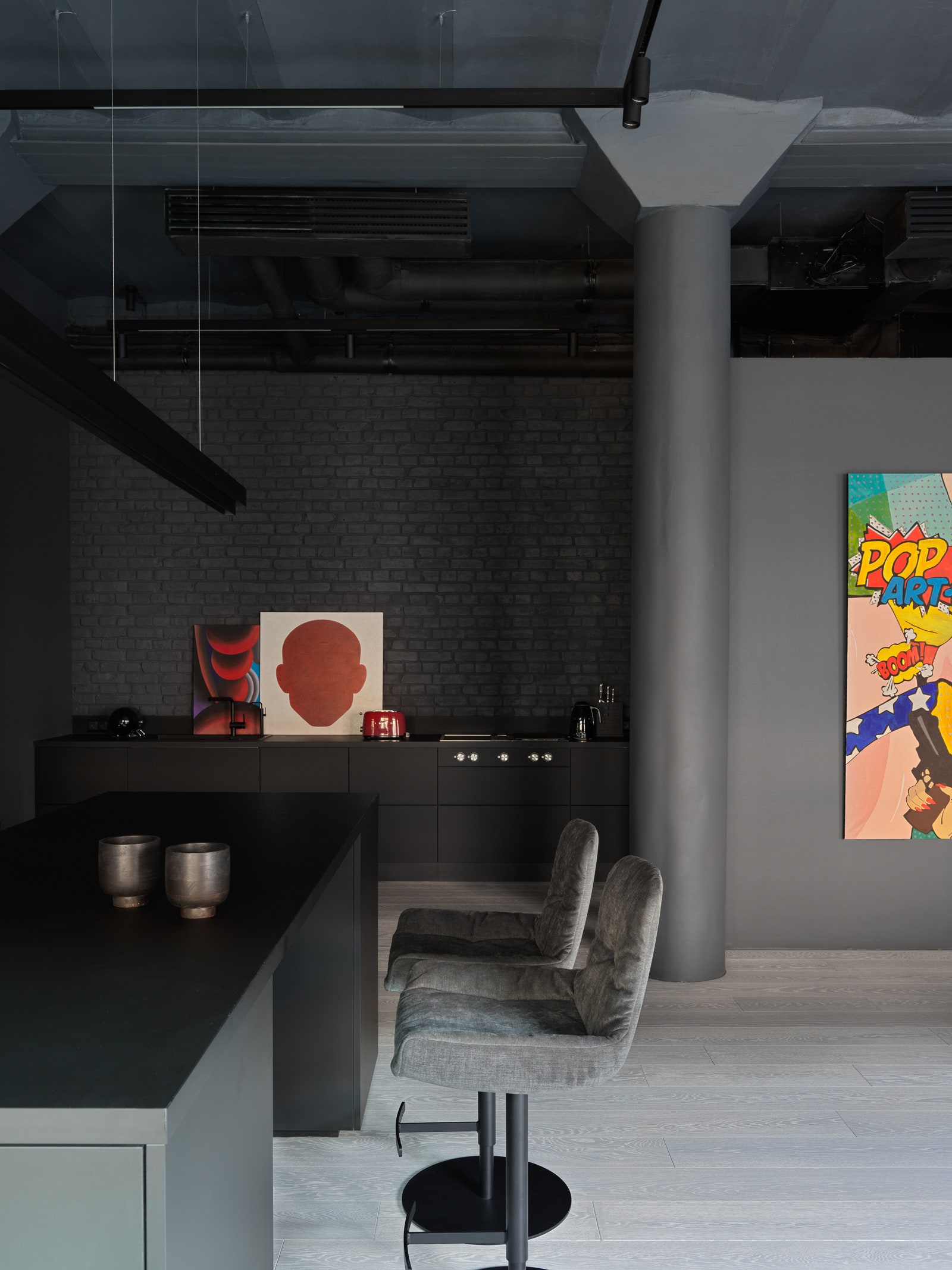 150㎡原工厂建筑内公寓设计丨俄罗斯莫斯科丨设计师塔季扬娜·库兹明娜-21