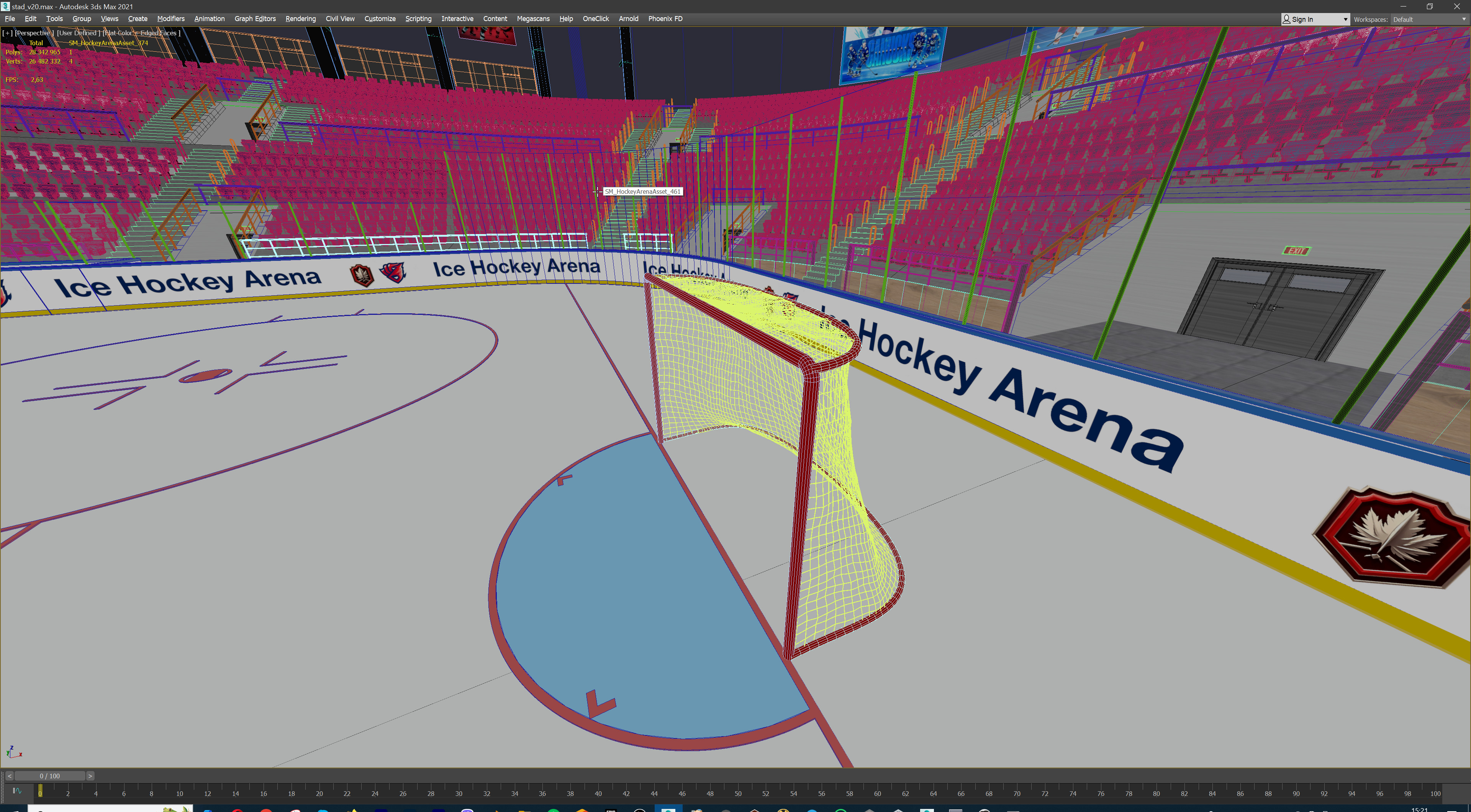 Ice Hockey Arena Stadium 3D model-8