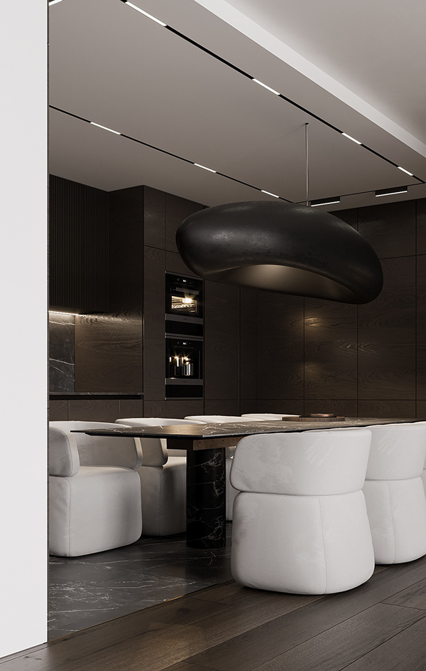 高级黑+简洁白 温和纯粹，回归空间的素净情怀-7