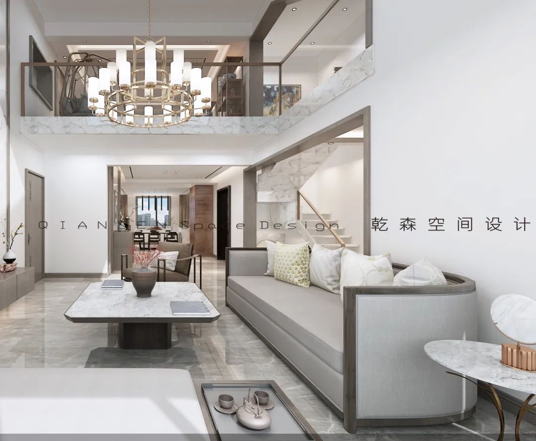 新中式雅趣•格调 | 富华公馆 200㎡复式楼设计-25