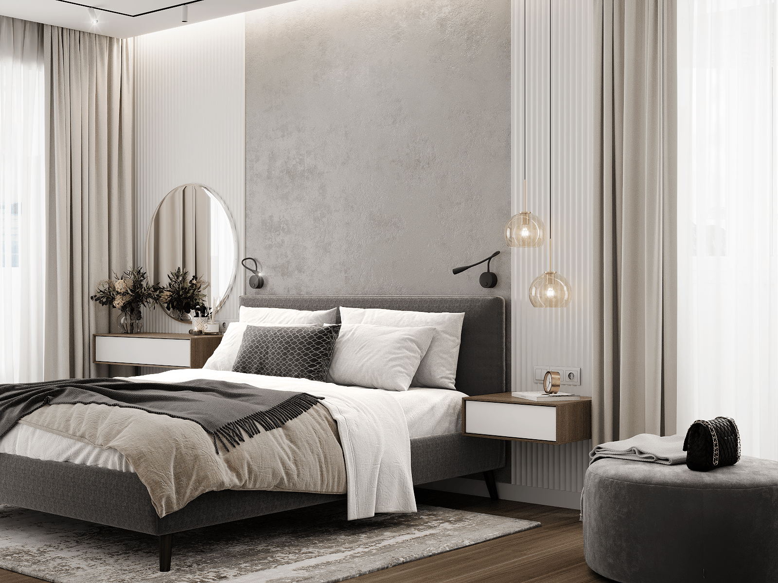 79㎡高级灰色系小空间公寓设计-9