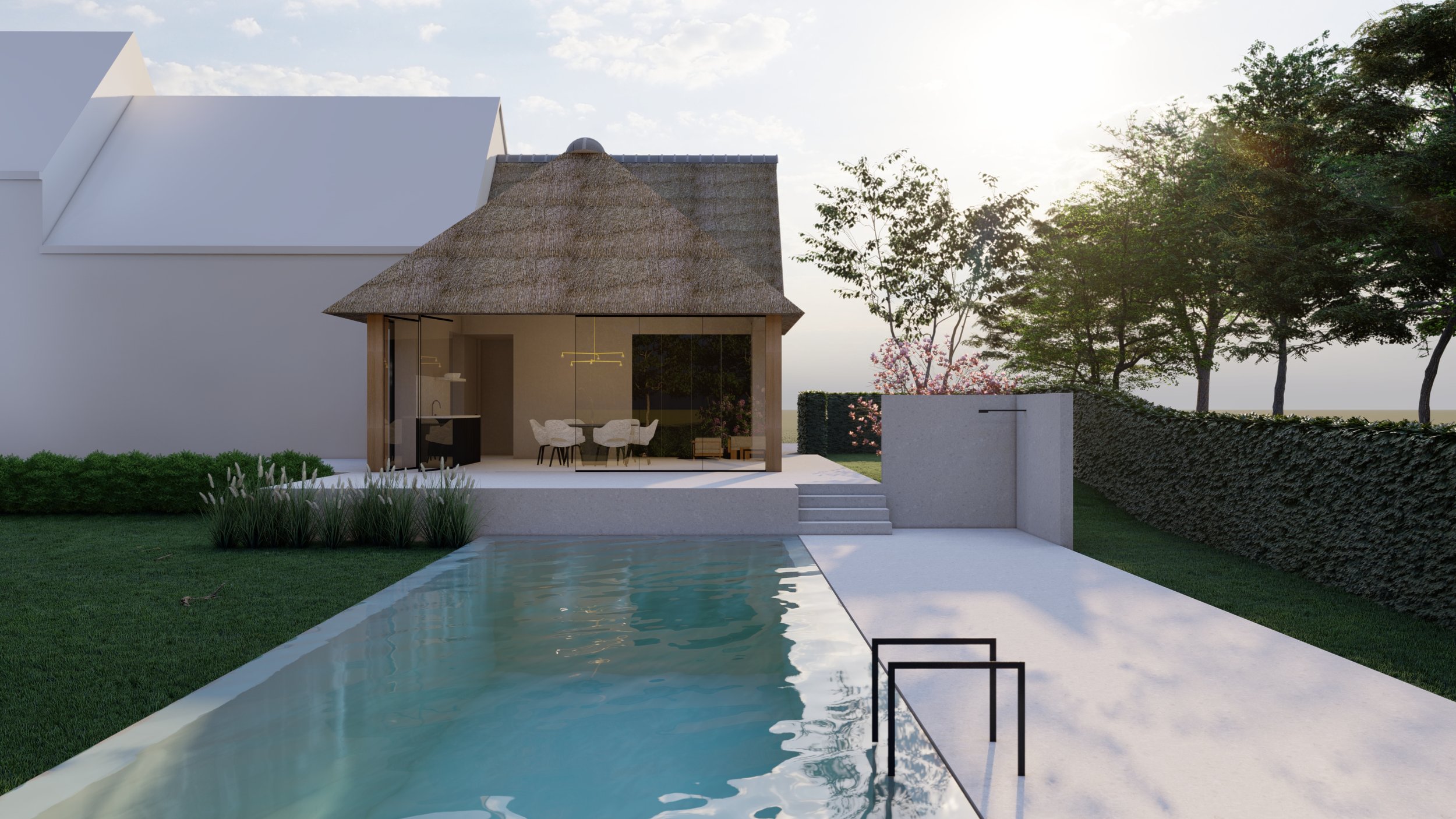 既有住宅带温室,泳池和淋浴墙的扩建项目丨Ai&M bvba-35