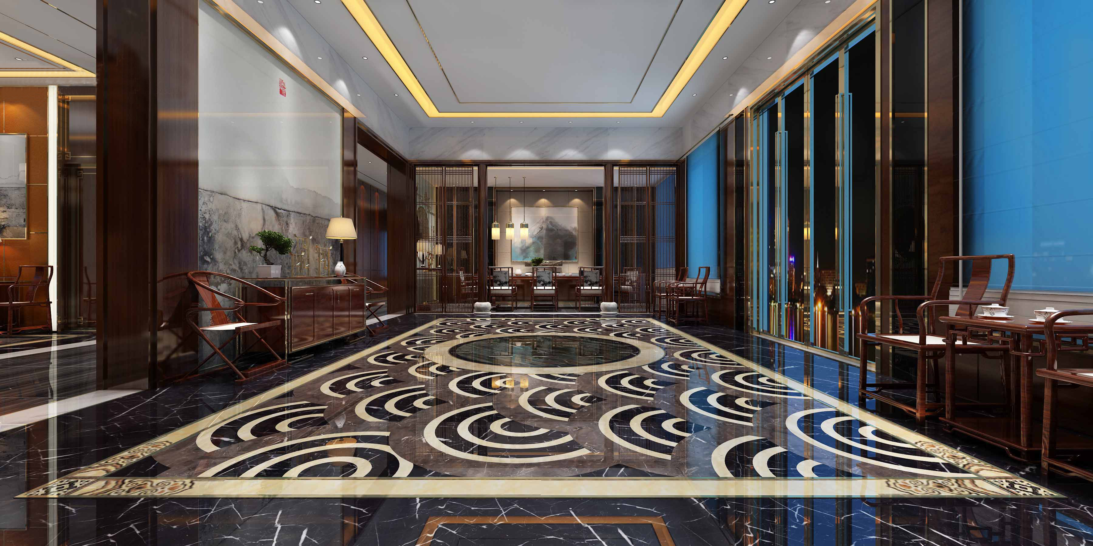 新中式 中式古典 奢华家装别墅样板房-12-29