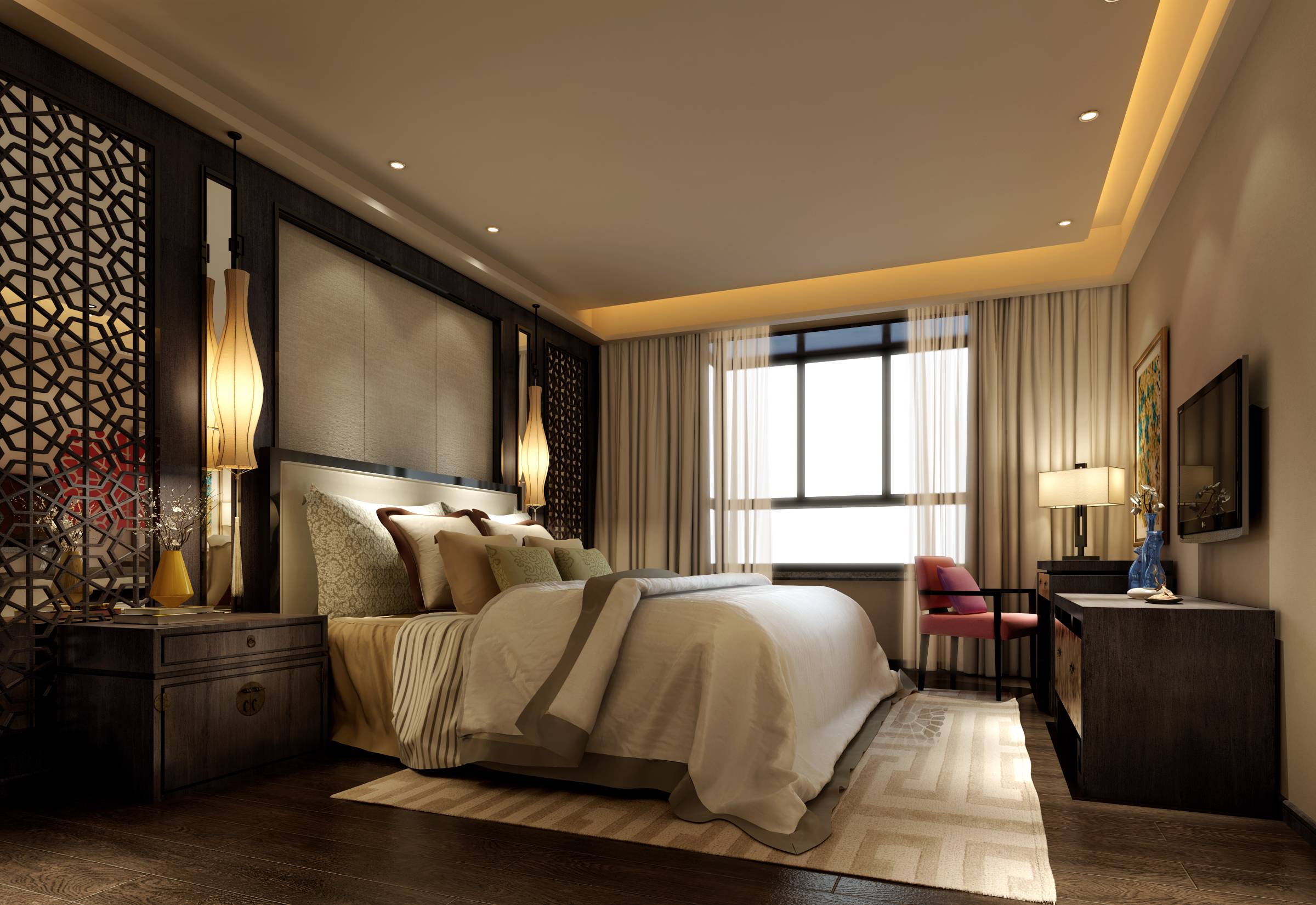 新中式 中式古典 奢华家装别墅样板房-2-10