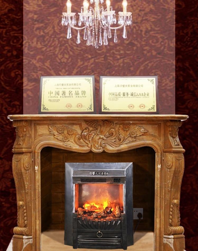 欧式俄罗斯雕花铁艺装饰 3D 雾化壁炉，打造独特家居风格-6