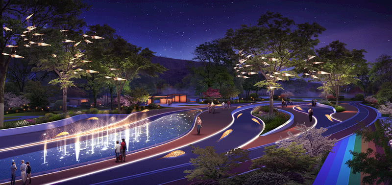 公园夜游景区夜景灯光设计案例效果图-16