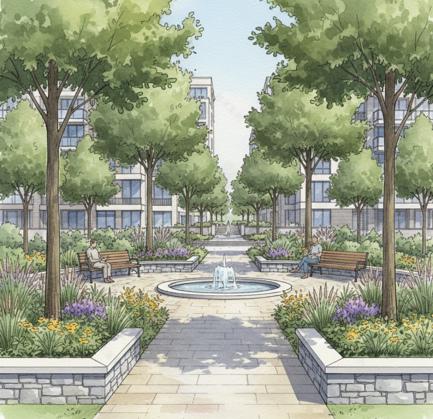 某住宅混合用途社区的城市规划与景观设计-9