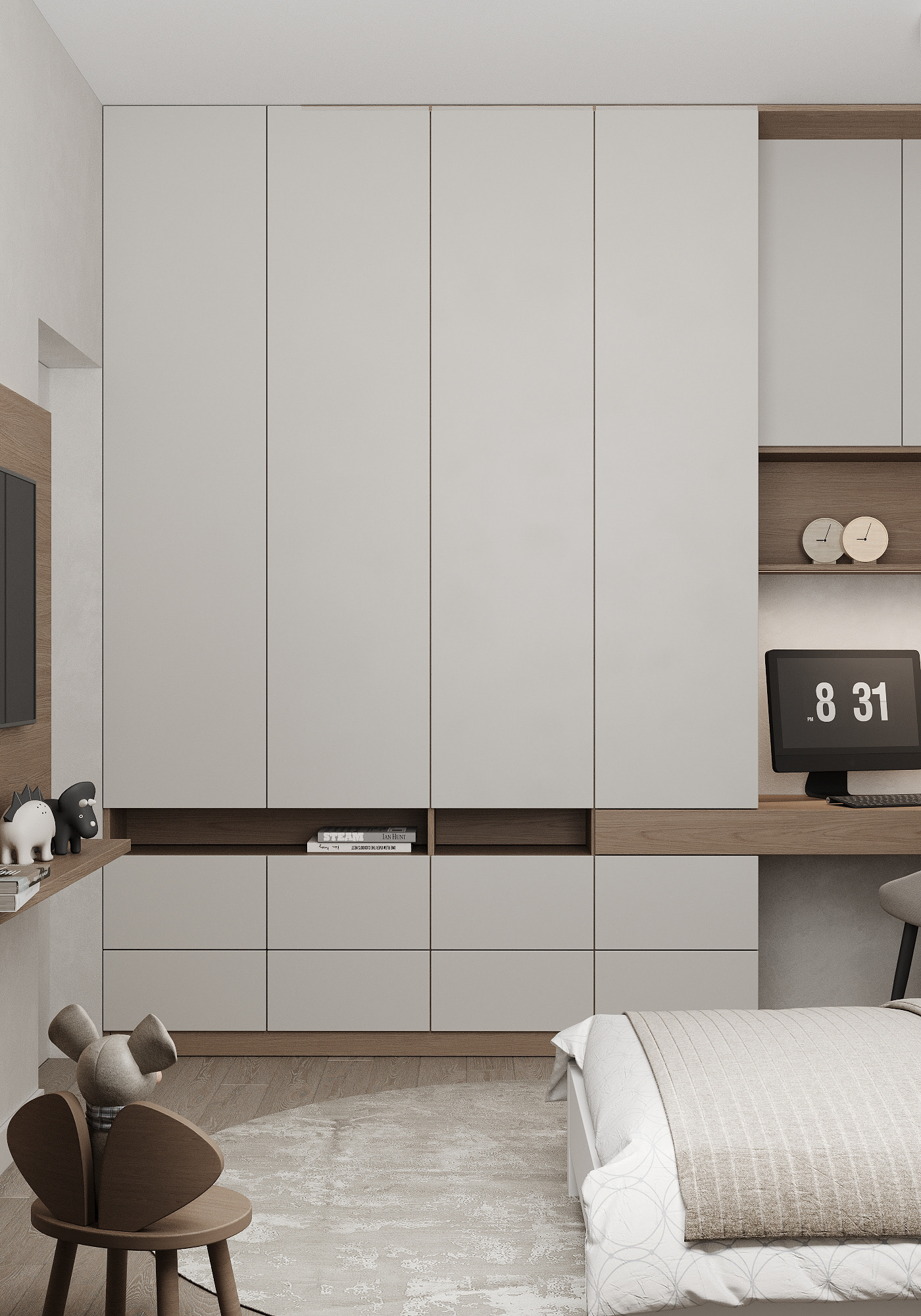 100㎡高级灰色系住宅设计-17