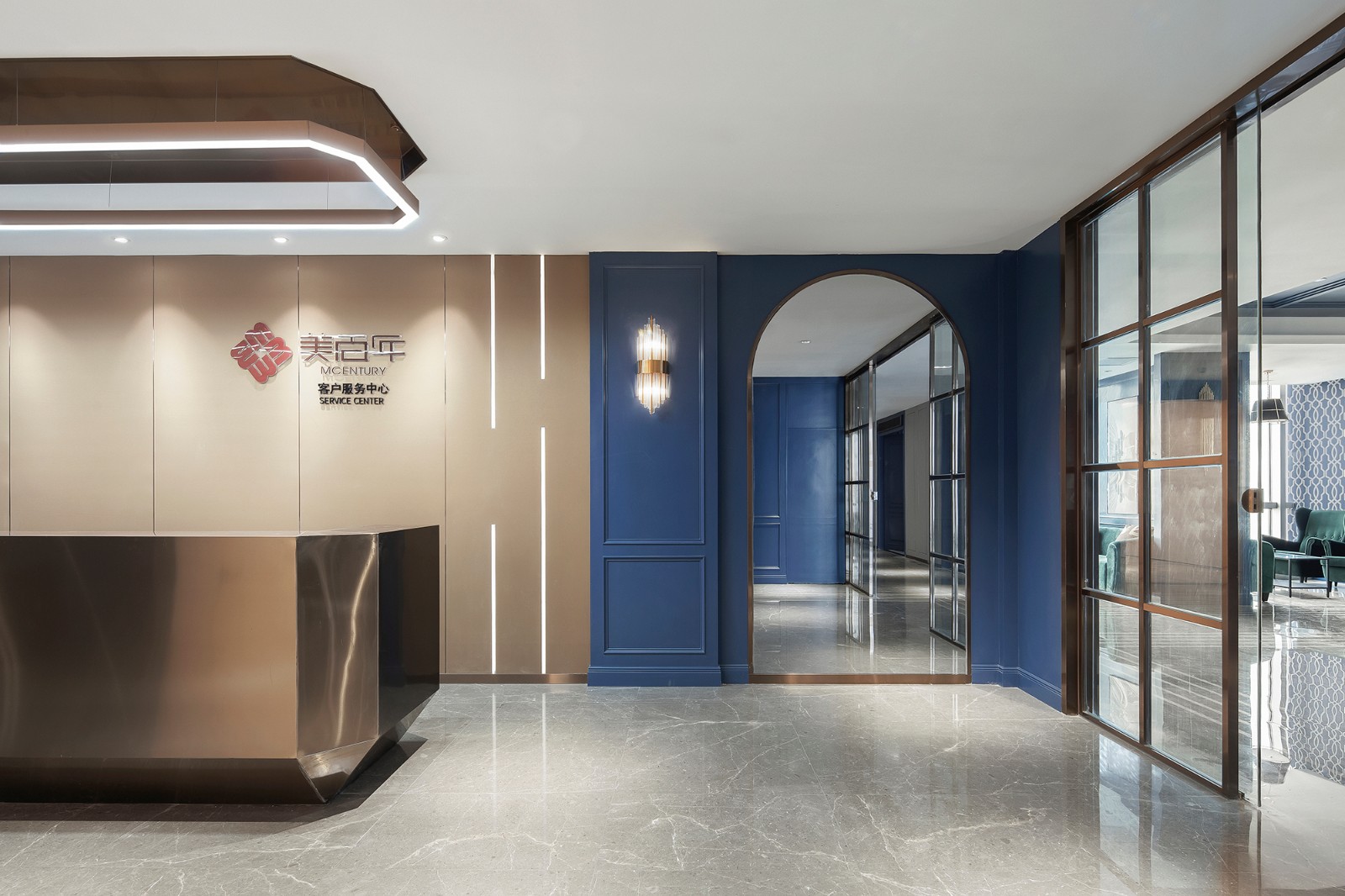 黄铜 复古蓝，营造现代精致空间  太合南方设计-3