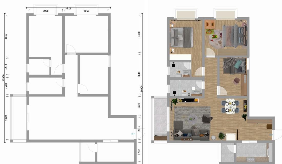 139㎡现代北欧风家居,温馨实用空间设计-1