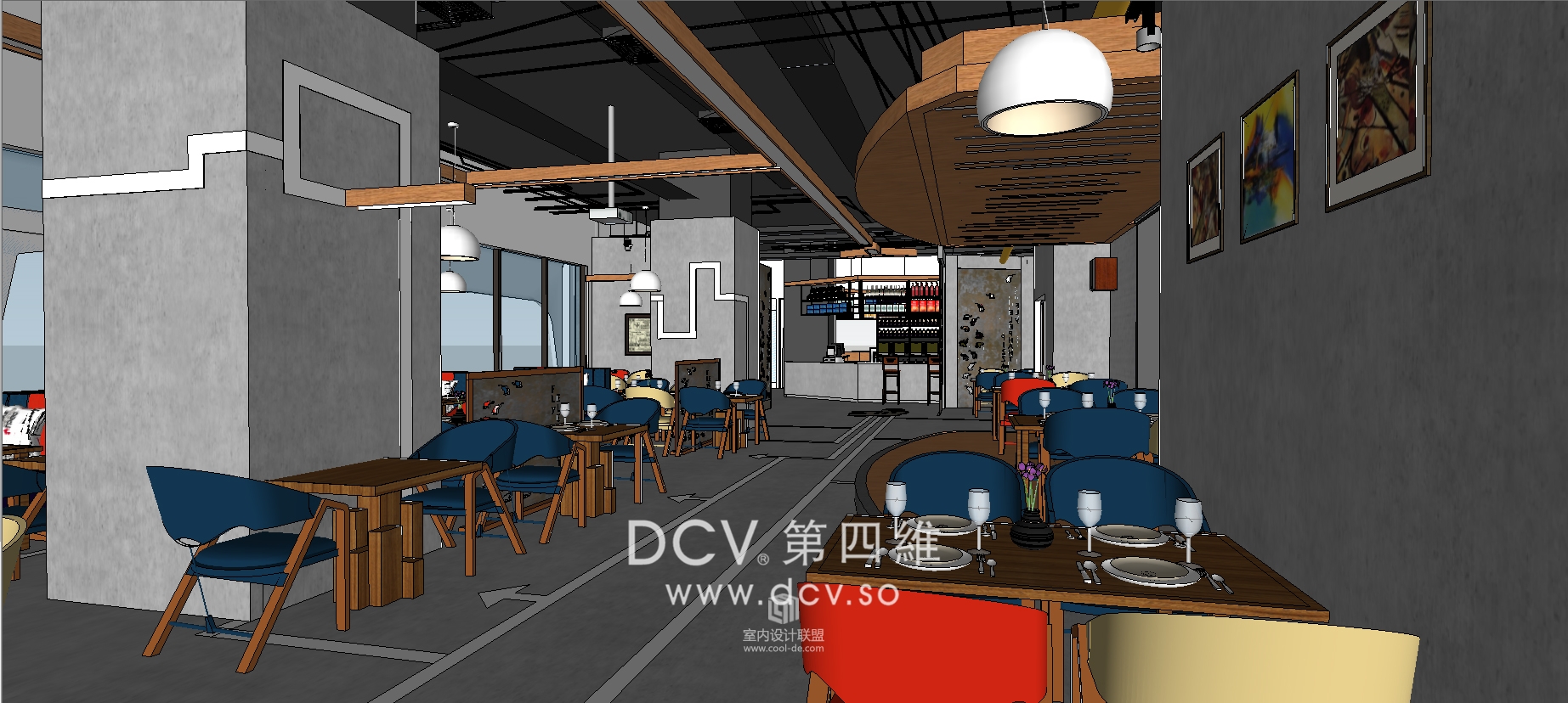 西安口碑最好的特色主题餐厅设计-飞象披萨（中贸广场店）-33