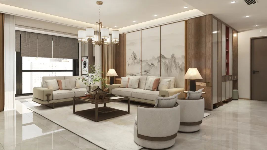 仁豪全案 | 200㎡现代新中式《东方水墨》全屋全案设计，美到骨子里的深沉与优雅！-22