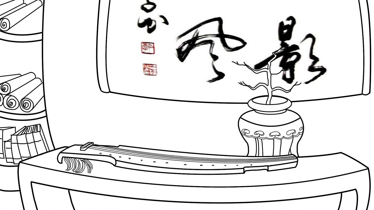 茶社空间设计 | 两点透视与马克笔的完美结合-31