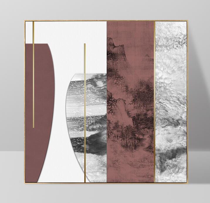 客厅玄关立体装饰画现代轻奢餐厅挂画简约抽象艺术装置画样板间-5