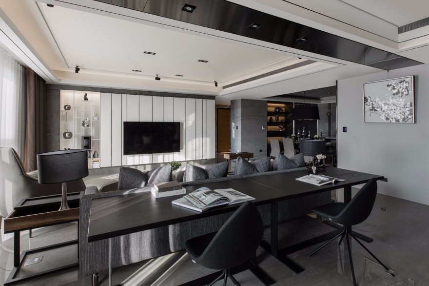 暮色——台北现代顶层住宅-3