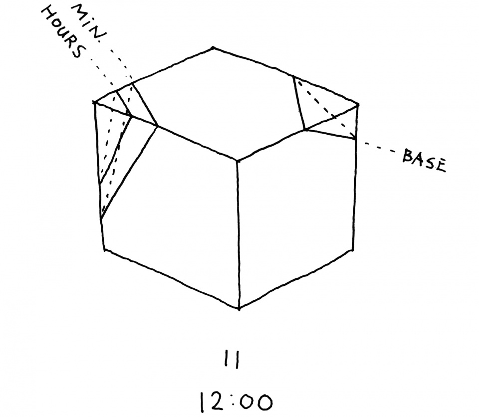 倾斜立方体时钟 | 简约别致，时间重置之美-5
