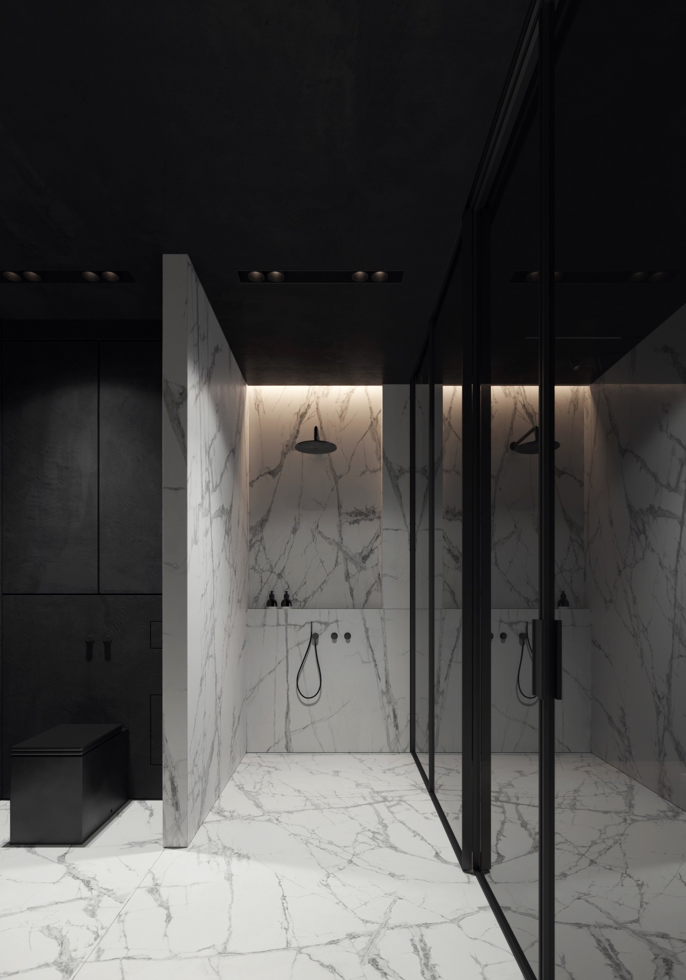 高级黑 极简别墅设计！-63