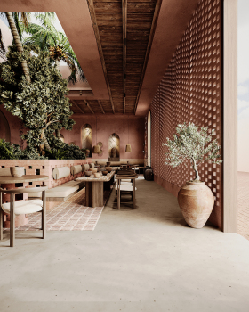 餐厅·侘寂风（注：WABI常见指侘寂，是一种日本美学概念，这里按此理解翻译） 丨埃及