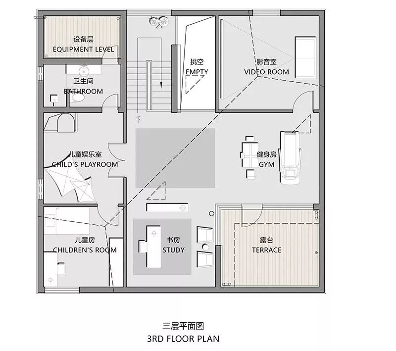 150 万打造现代极简别墅，滑梯藏匿童趣空间-61