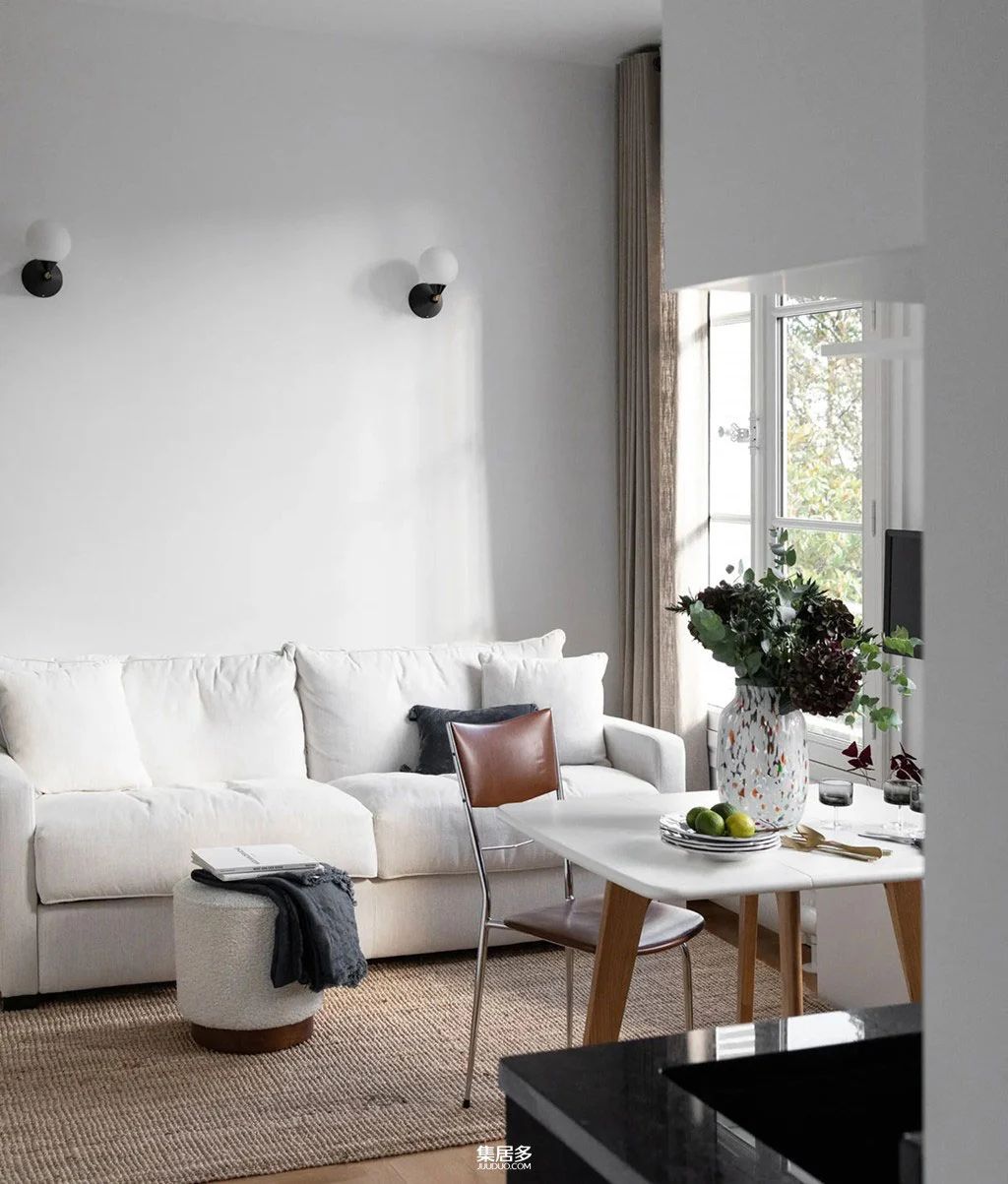 巴黎市中心 25 平方米白色小公寓丨法国巴黎-2