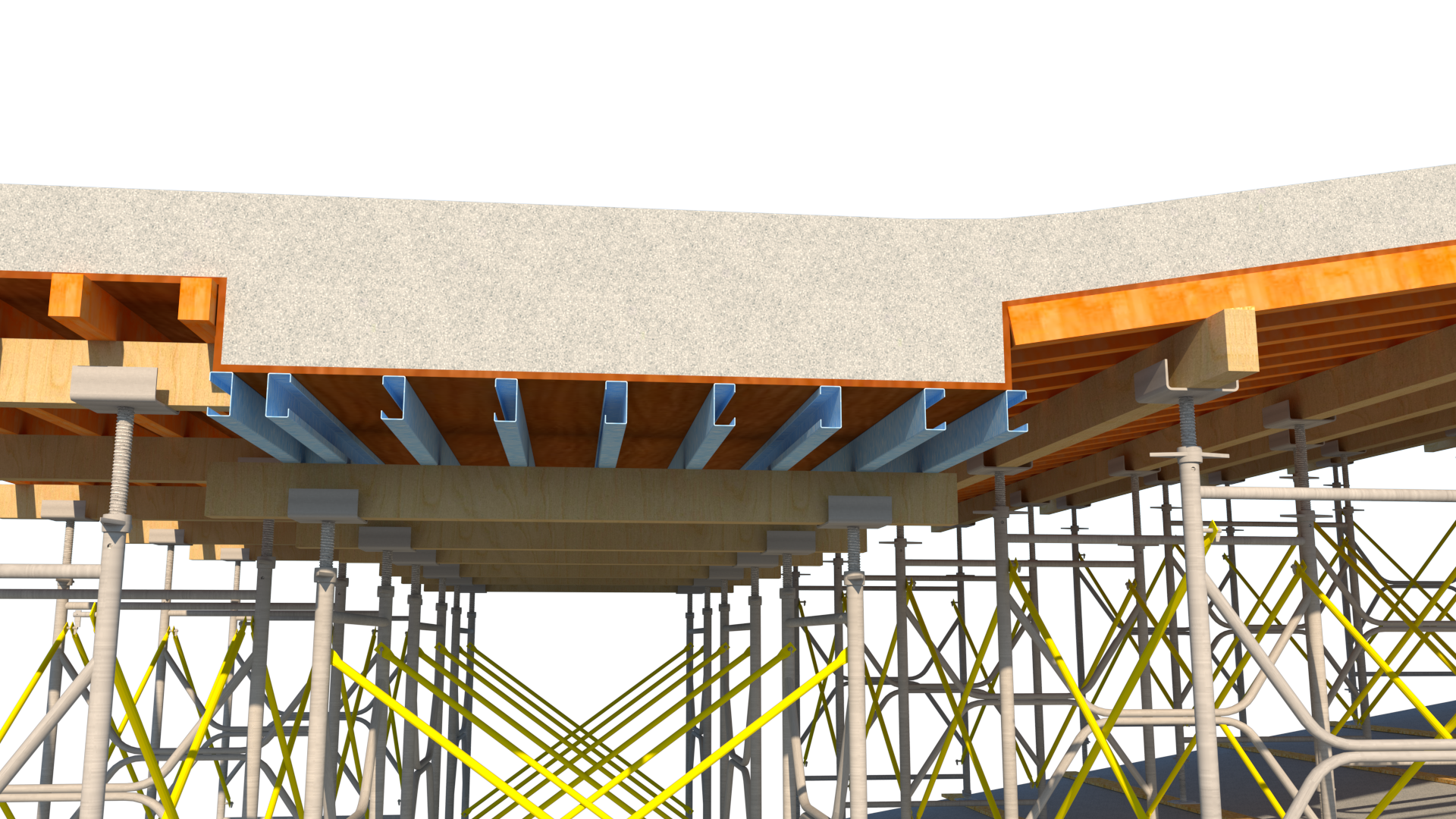 Falsework Acrow V-shore Frame and LVL Main & secondary-26