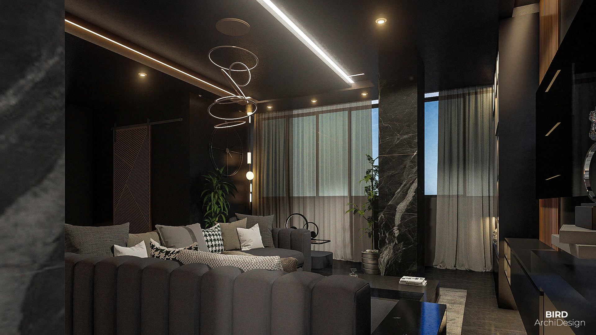 Dark Open Space / Interior Design-5