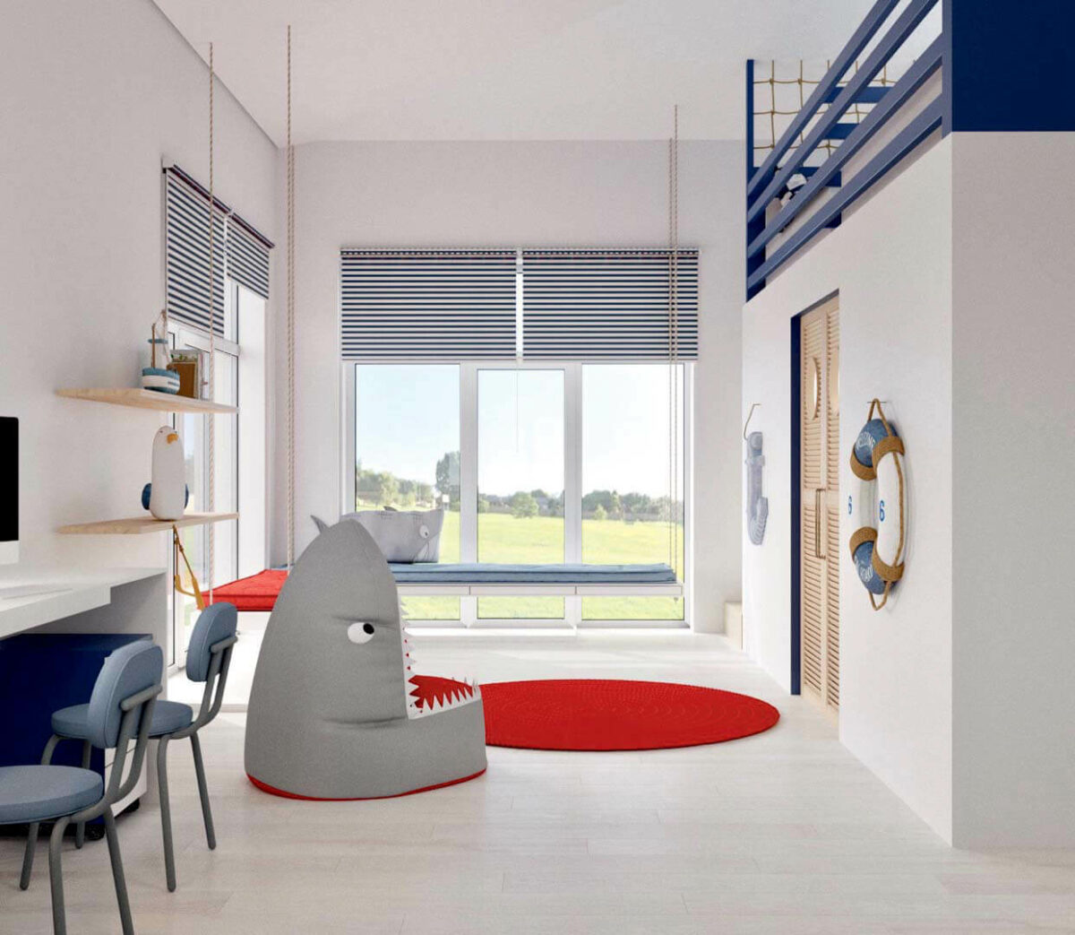 Детская мебель для комнаты 3 мальчиков от фабрики «Mamka™»-4